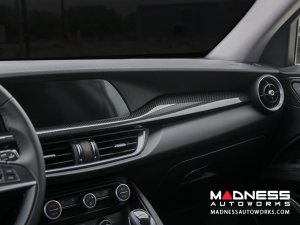 Alfa Romeo Stelvio Dash Trim Kit - Carbon Fiber 